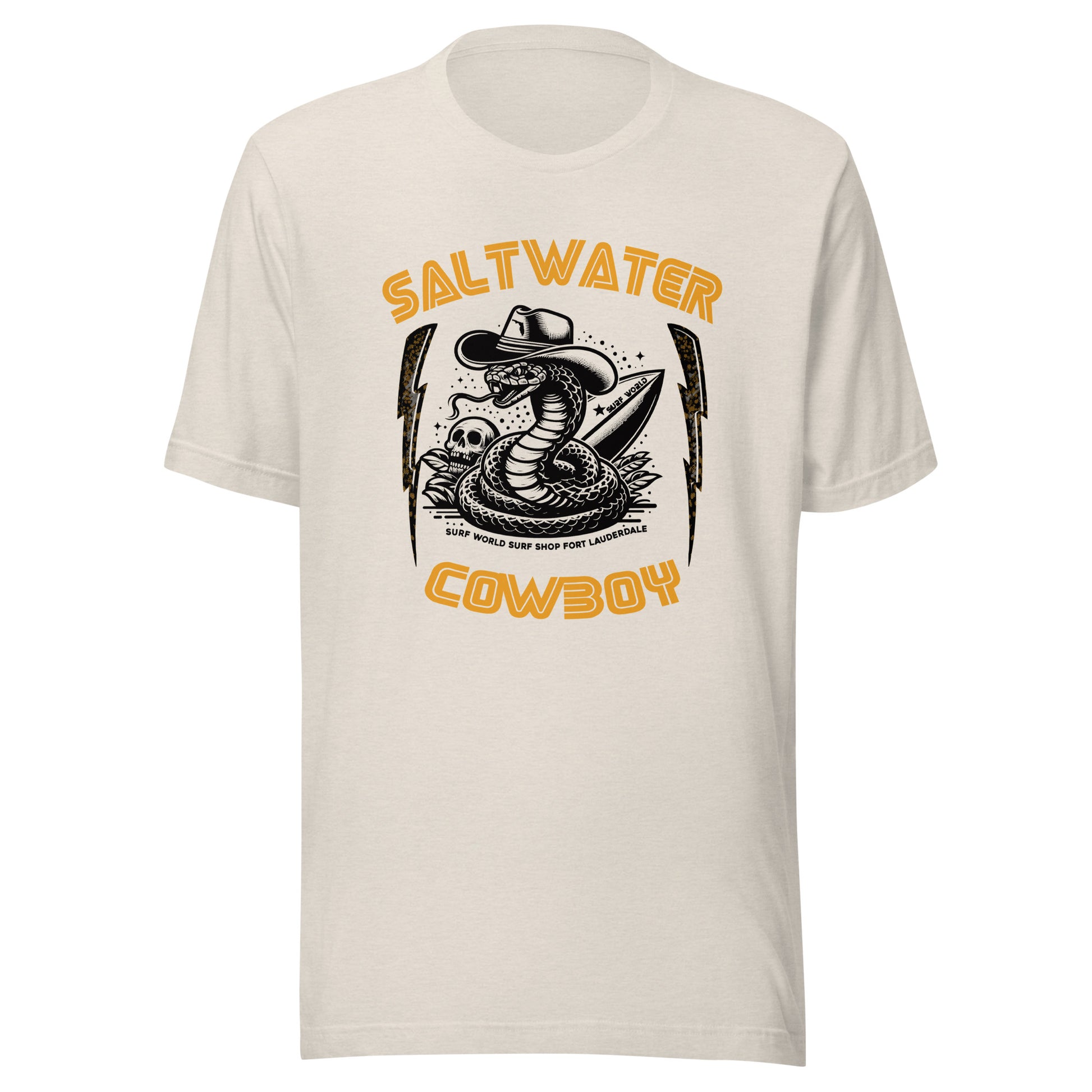 Surf World Salt Water Cowboy Tee Shirt Color Pop Mens T Shirt Heather Dust