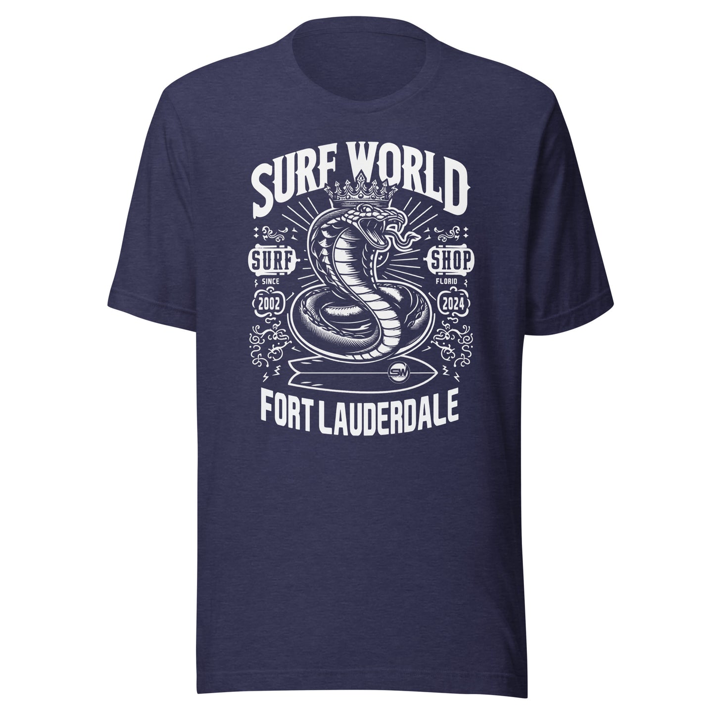 Surf World White Snake Cobra Men's Tee Shirt Mens T Shirt Heather Midnight Navy