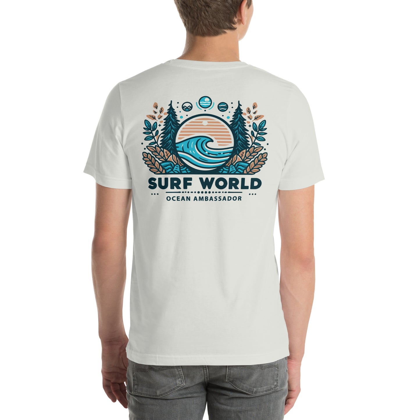 Surf World Ocean Ambassador Unisex t-shirt Mens T Shirt Silver