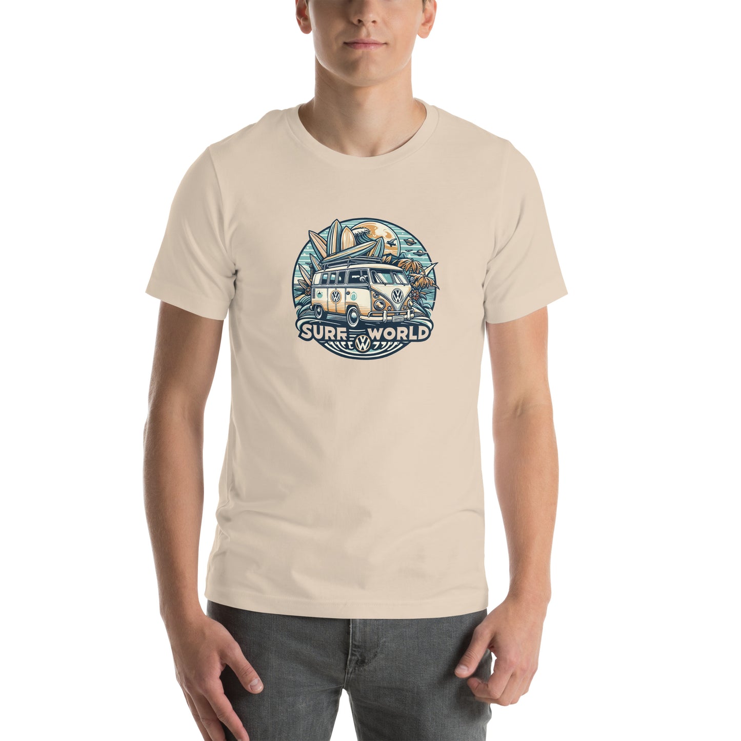 Surf World Iconic VW Bus Surf Tee Shirt Mens T Shirt