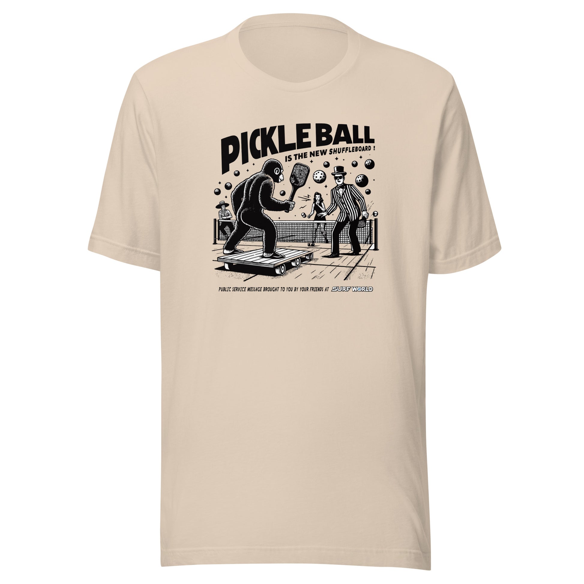 Pickleball is the new Shuffleboard Tee Shirt by Surf World Mens T Shirt Soft Cream