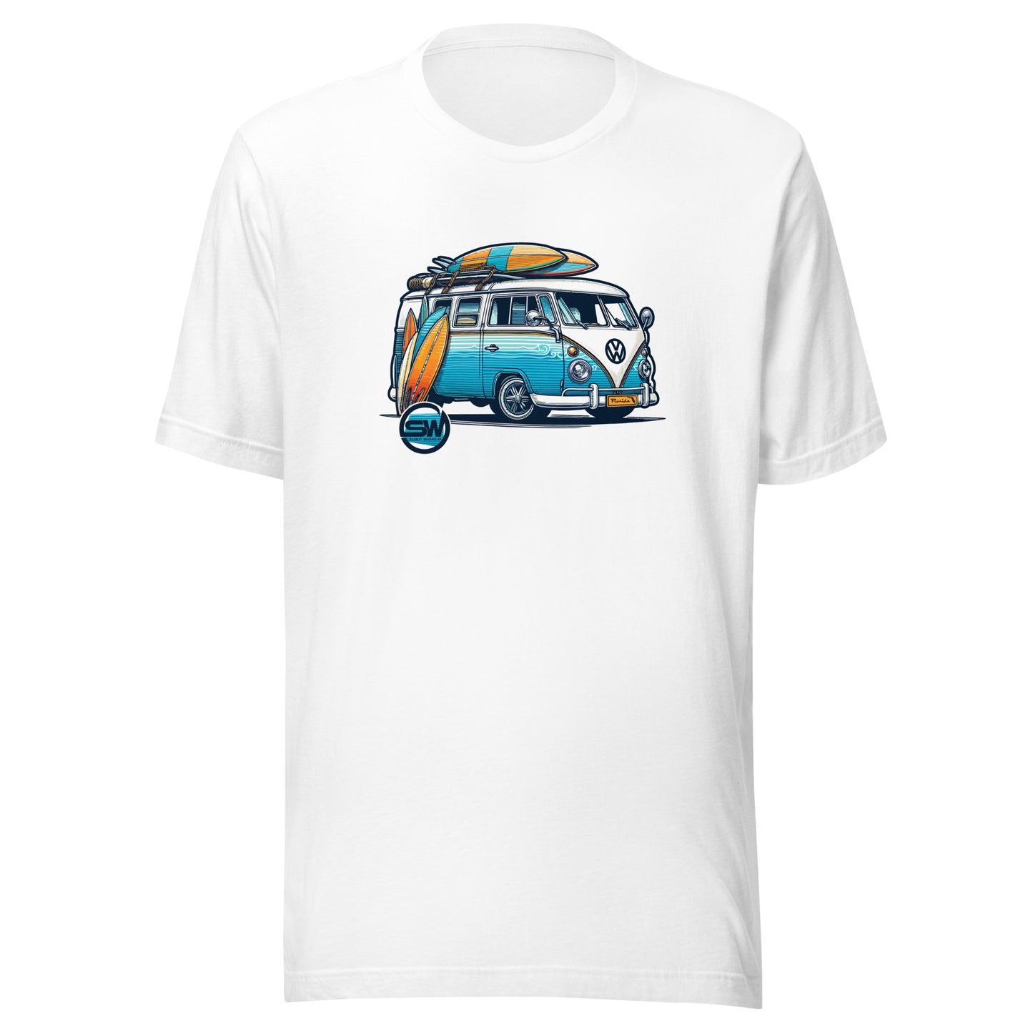 Surf World VW Stoked BUS Unisex t-shirt Mens T Shirt White