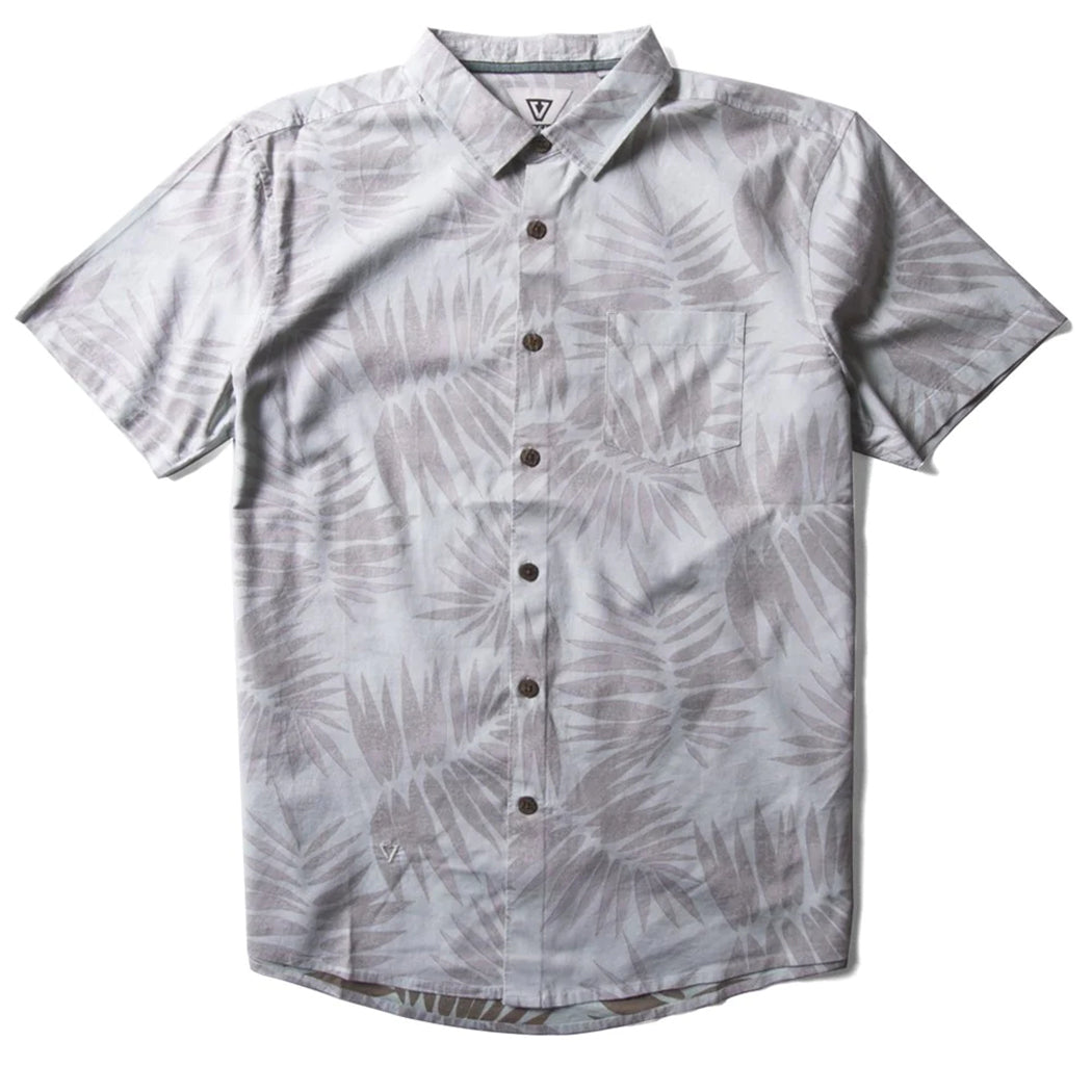 Vissla Palm Grande Woven SS Button Down Shirt - SBL Stone Blue Mens Woven Shirt