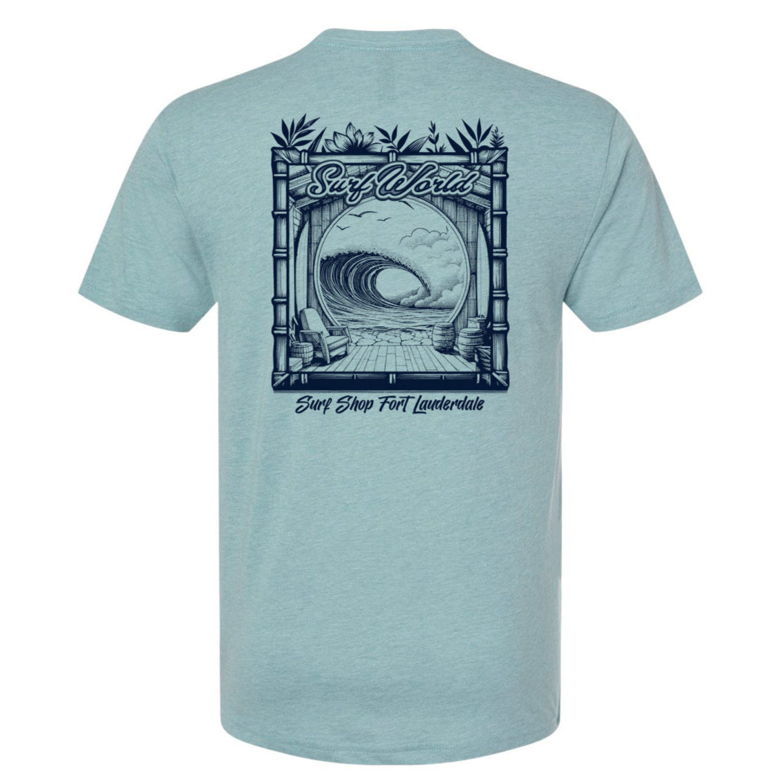 Surf World Waveroom Bungalow Tri-blend Tee - Lagoon Mens T Shirt
