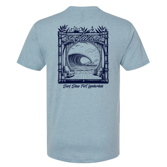 Surf World Waveroom Bungalow Triblend Tee - Vintage Stonewash Denim Mens T Shirt