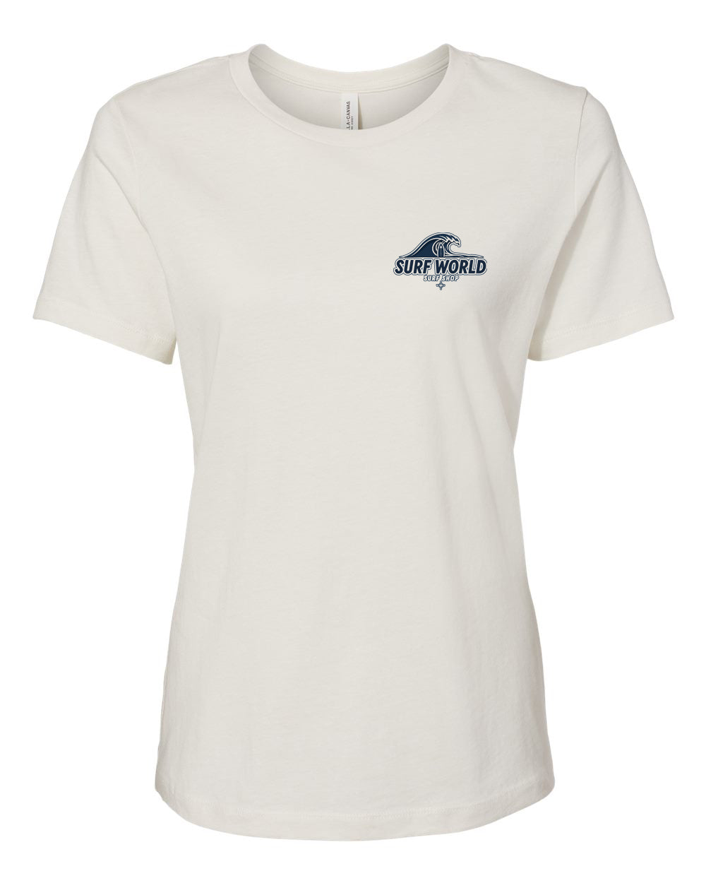 Surf World Navy Waves Relaxed Fit Women's Tee - Vintage White Womens T Shirt