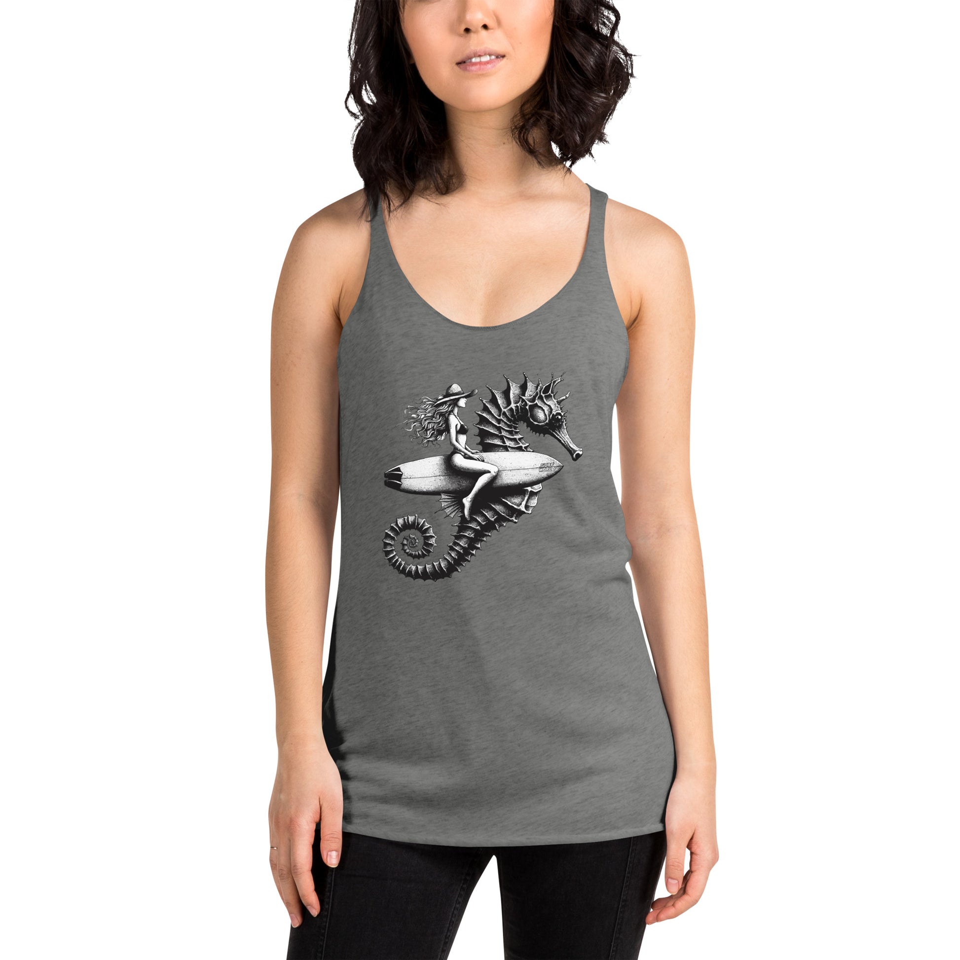 Surf World Seahorse Girl Women's Racerback Tank Womens Tank