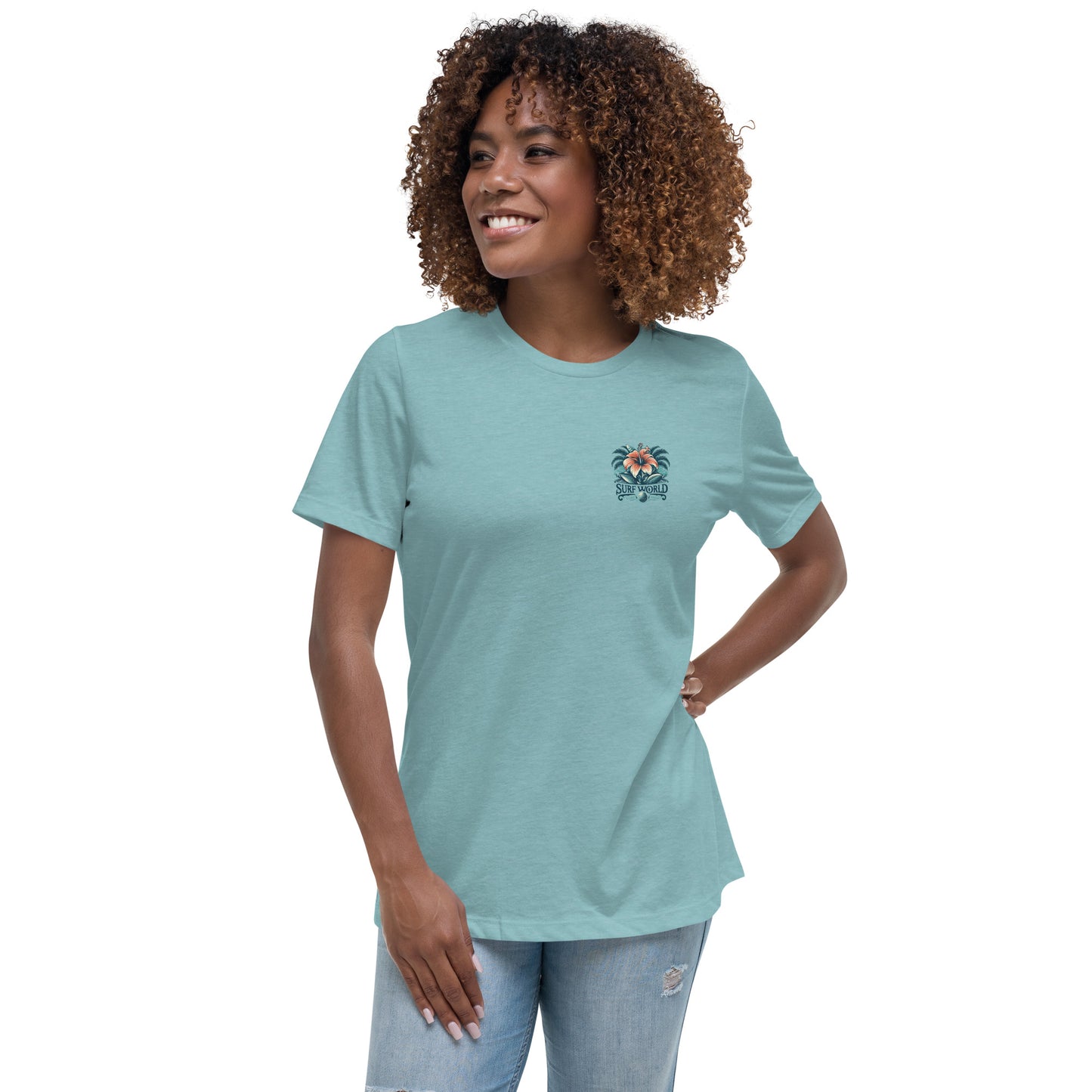 SURF WORLD HIBISCUS FLOWER Women's Relaxed T-Shirt Womens T Shirt