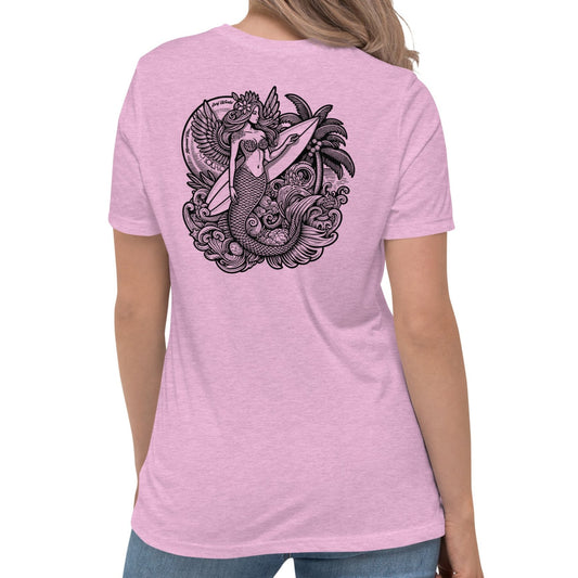 Surf World Mermaid Vibes Women's Relaxed T-Shirt Womens T Shirt Heather Prism Lilac