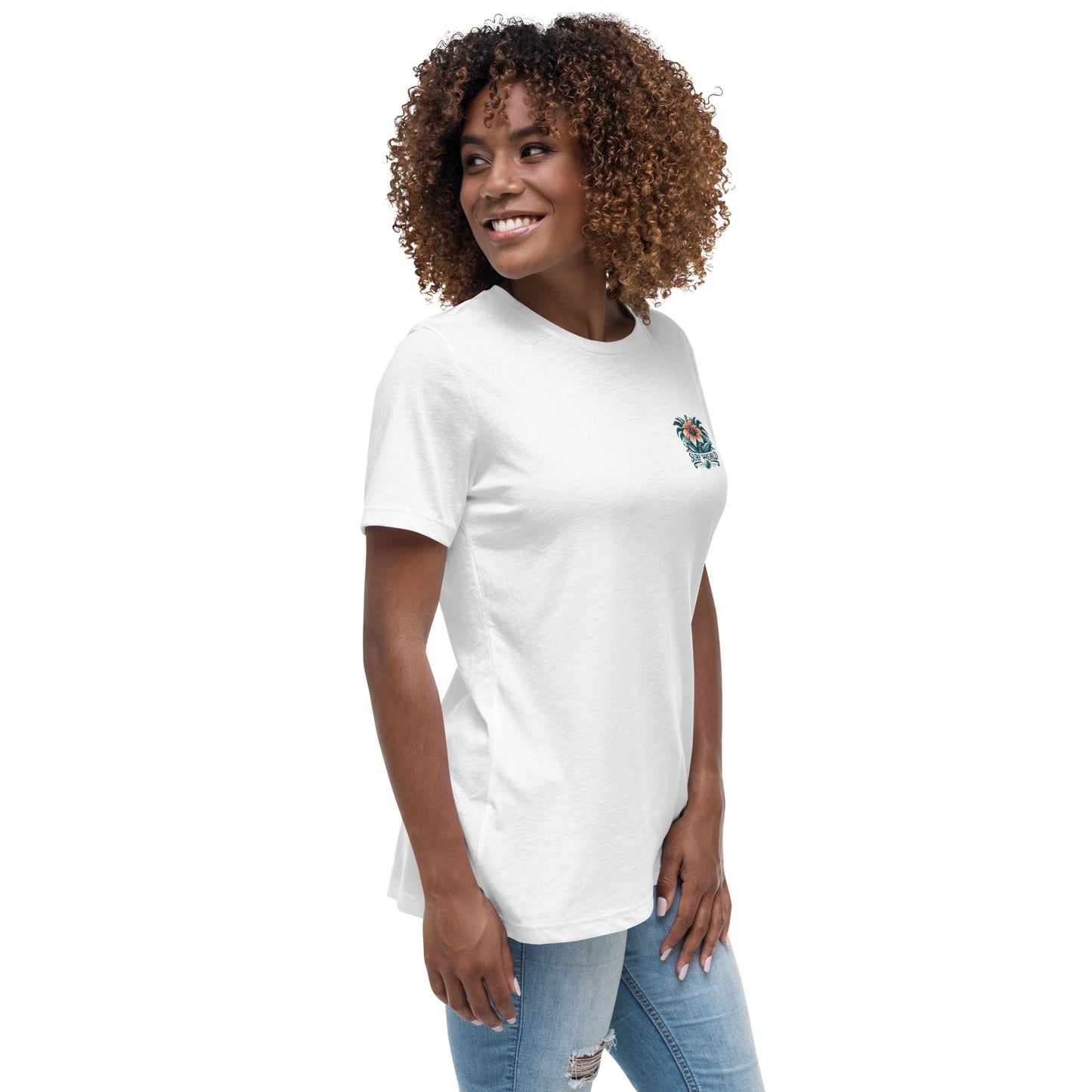 SURF WORLD HIBISCUS FLOWER Women's Relaxed T-Shirt Womens T Shirt