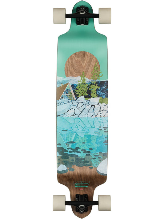 Globe Banner Stone Drop Deck Longboard Skateboard - Lodge Longboard Complete