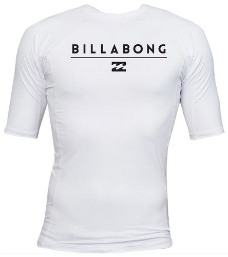 Billabong Boys' All Day SS White Lycra Rashguard BWLYAALSWHT boys rashguard