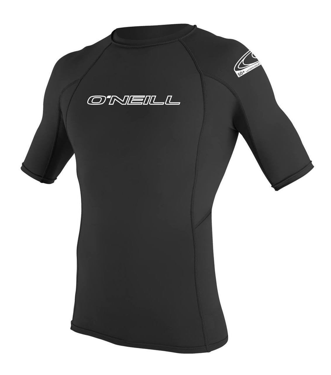 Oneill Basic Skins S/S Crew rashguard Black Tight Fit Rashguard Sun Protection XXL