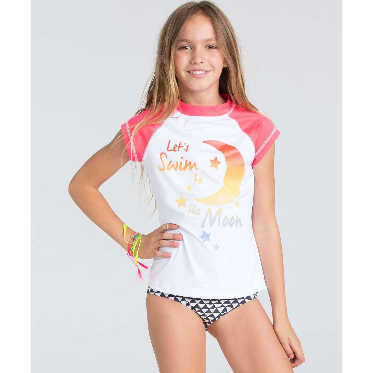 Billabong Sol Searcher SS Girls White Rashguard YR01ESOLWHT youth rashguard