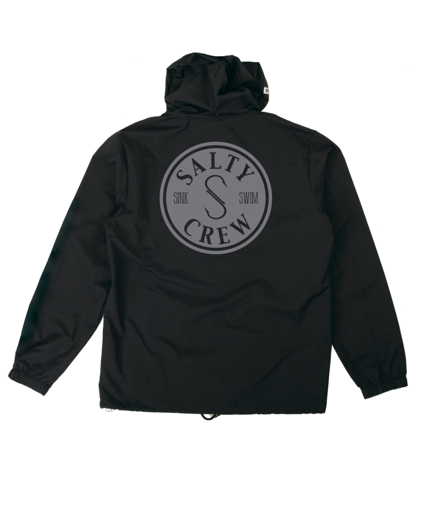 Salty Crew Topwater Snap Jacket - Black mens jacket