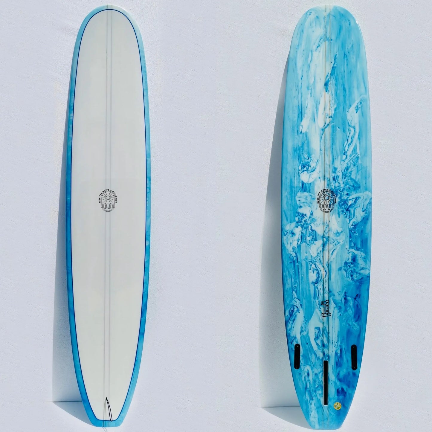 Surfboard Trading Company Primo Longboard Surfboard - Blue Resin Swirl / Orange Tint Surfboard