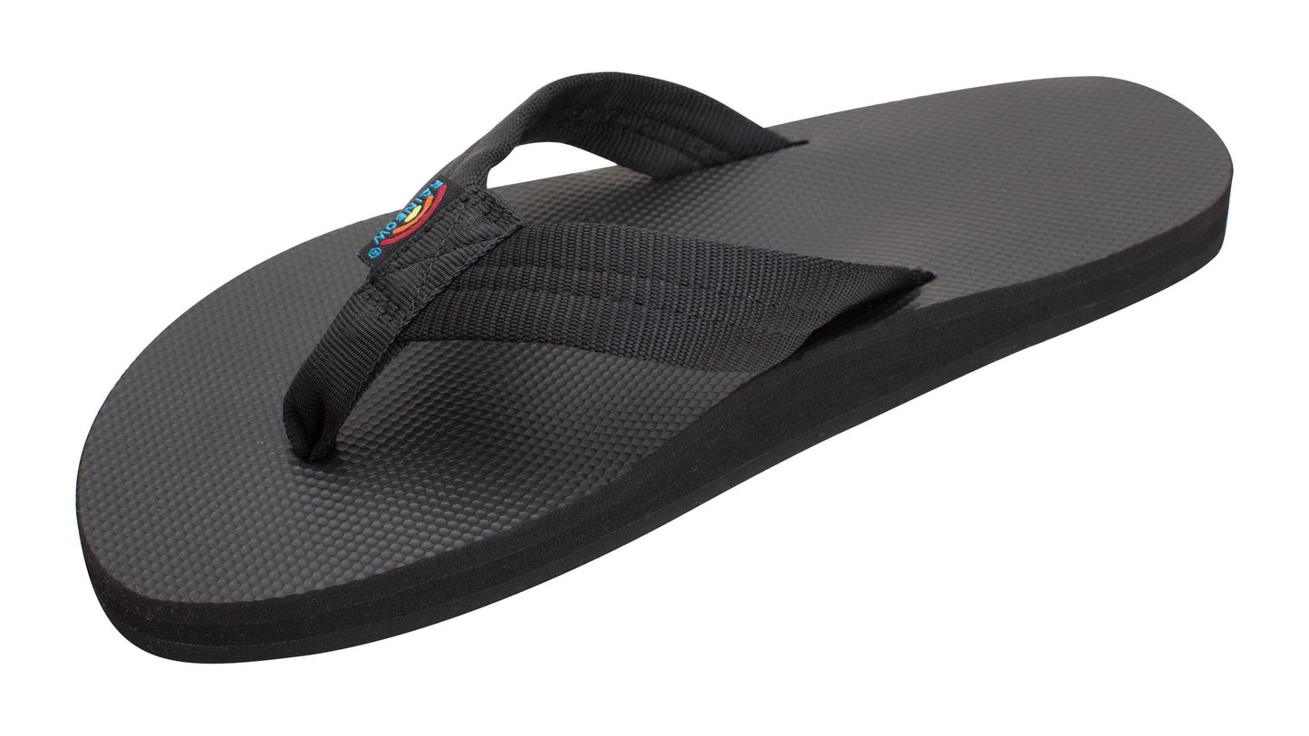 Rainbow Classic Rubber Single Layer Men's Sandals - Black Mens Footwear