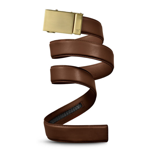 Mission Belts 1.5" Mens Gold Chocolate Leather Rachet Belt belt