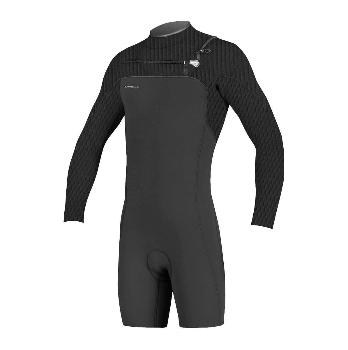 Oneill Hyperfreak 2mm Chest Zip LS Mens Springsuit - Black Wetsuits