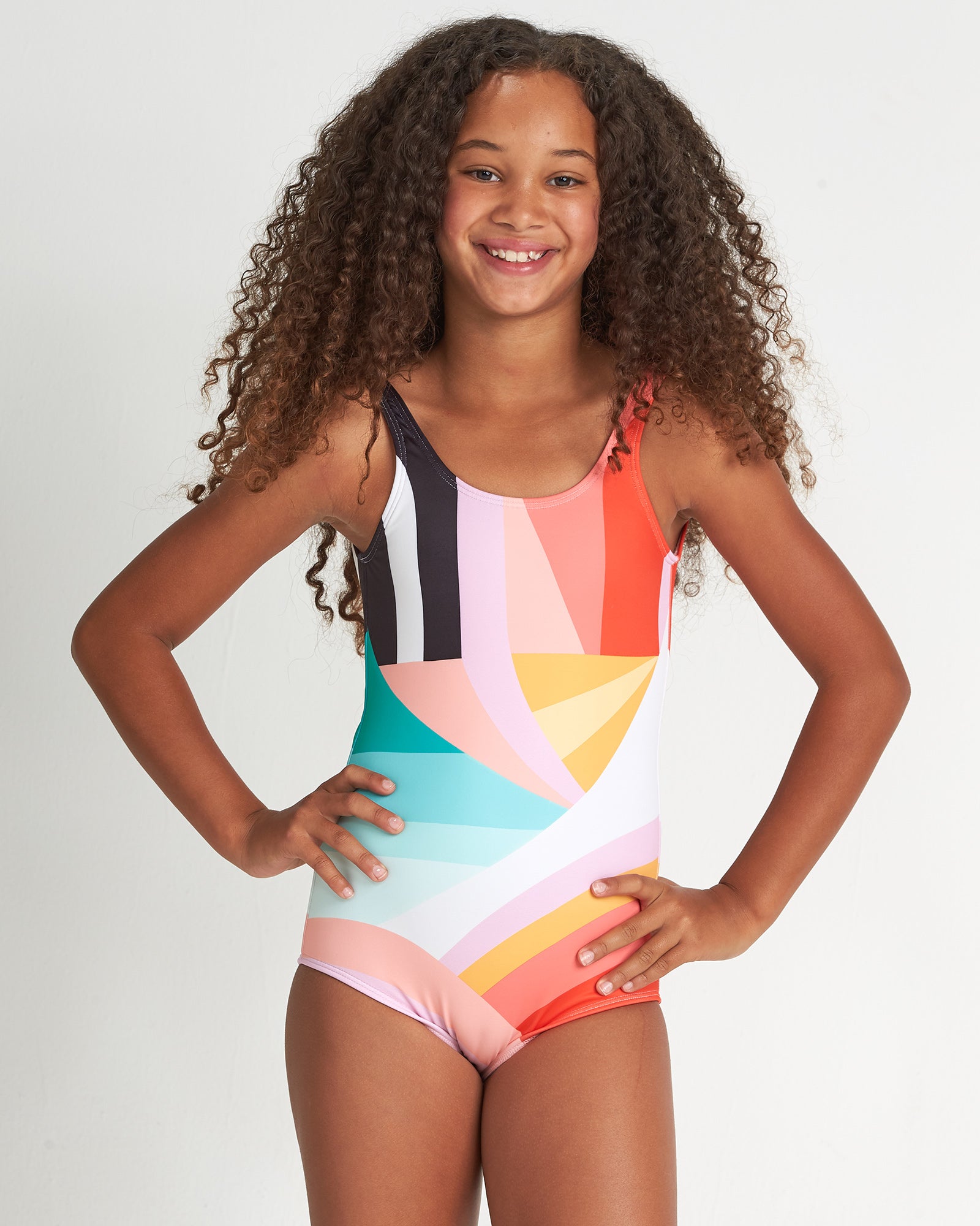 Billabong Easy on Me Girls 1 Piece Swimsuit - Multi youth swimwear 12