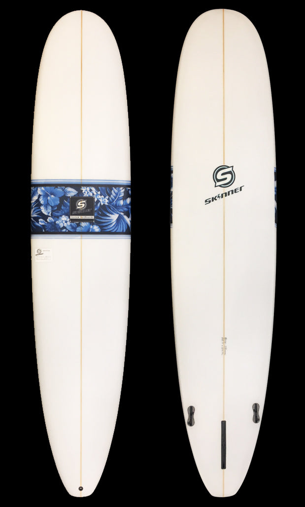 SOLD Skinner 8'10 X 22.7 X 2.8" Poly Longboard Floral Band 64 Liters Surfboard