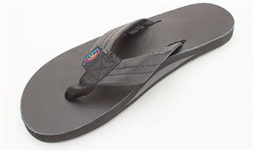 Rainbow Sandals Women's Classic Leather Black Single Layer Wide Strap 301ALTS0TTBKL Womens Footwear