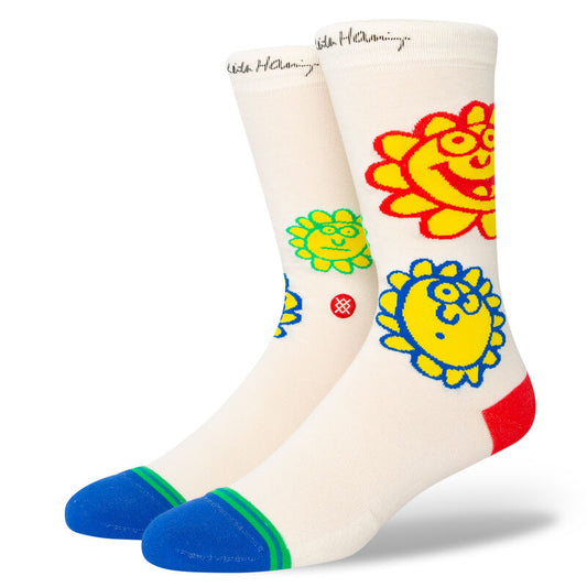 Stance Kevin Haring Happy Fields Crew Sock - Off White Socks