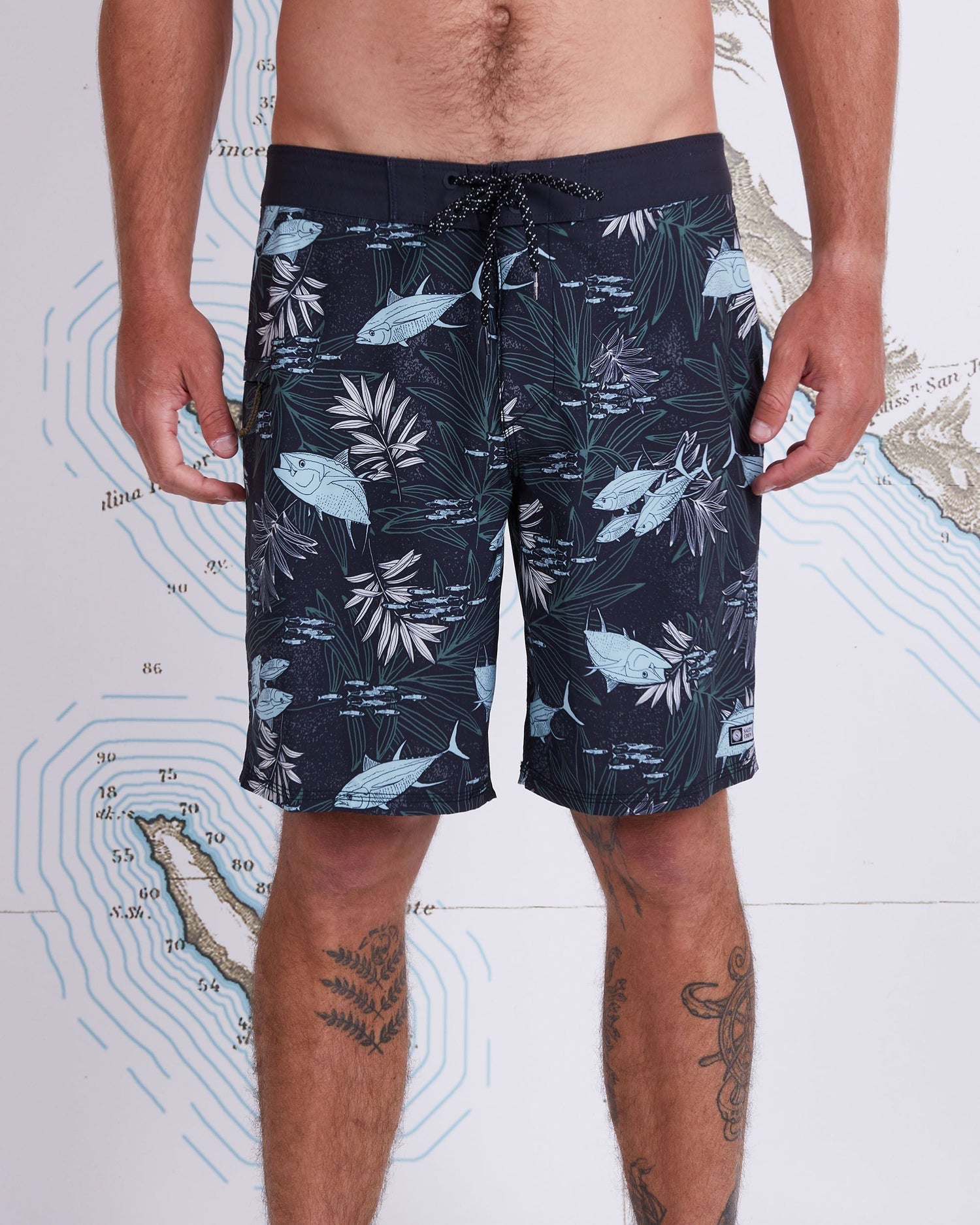 Salty Crew Keel 19" Mens Boardshorts - Black Aqua Mens Boardshorts