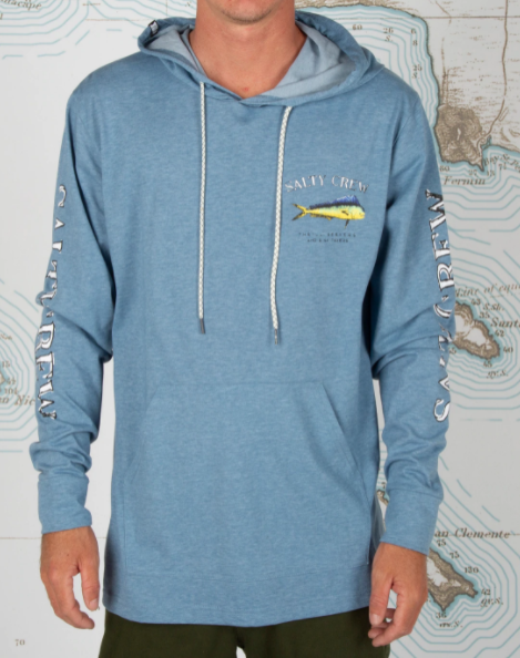 Salty Crew El Dorado Hoodie Tech Tee - Harbor Blue mens hoodie