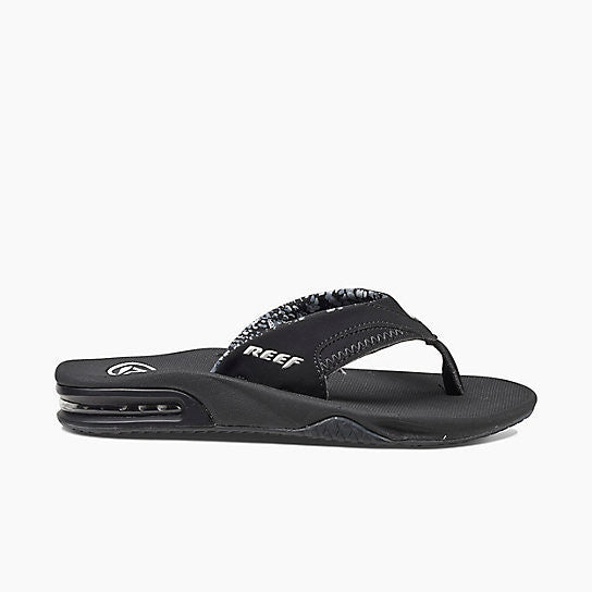 Reef Womens Fanning Sandal - Black - Black Grey Womens Footwear Black