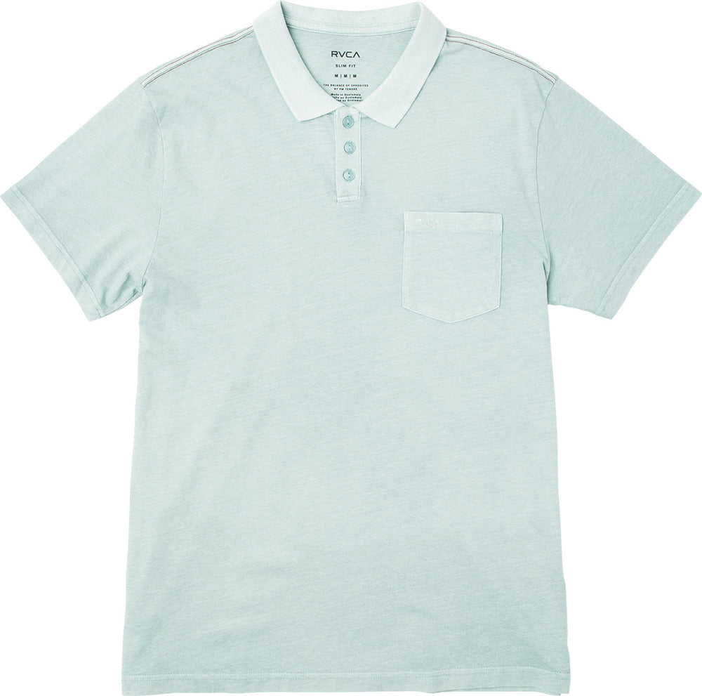 RVCA PTC Pigment Mens Polo Shirt - Grey Mist Men's Polo