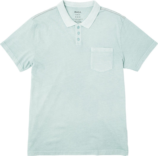 RVCA PTC Pigment Mens Polo Shirt - Grey Mist Men's Polo