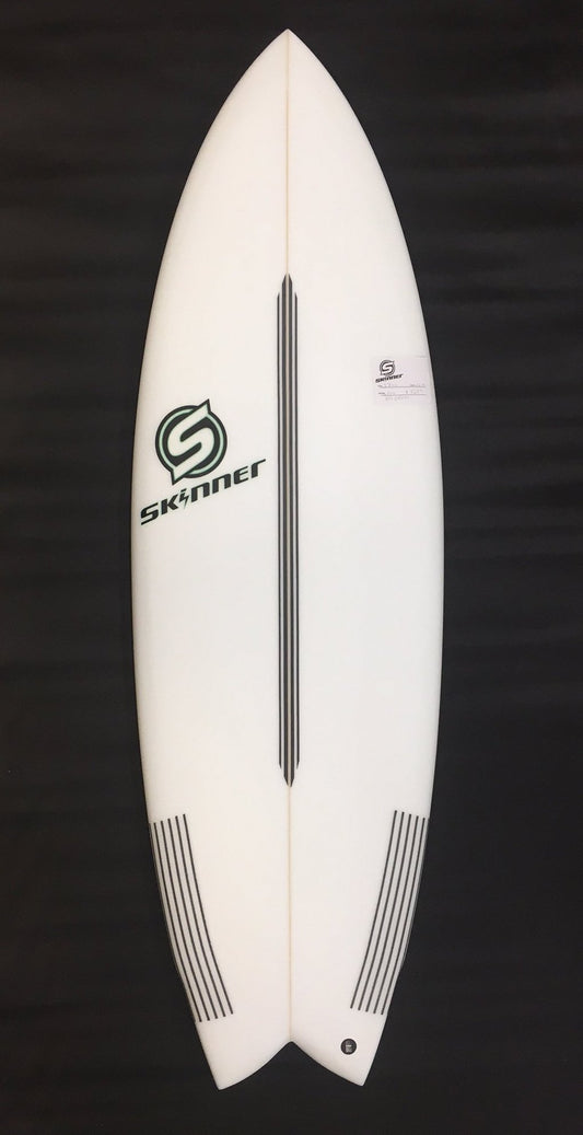 SOLD Skinner 5'8 x 21" x 2 1/2" 32.2 Liters Twin Fin + Swallow Tail EPS Epoxy Surfboard Surfboard