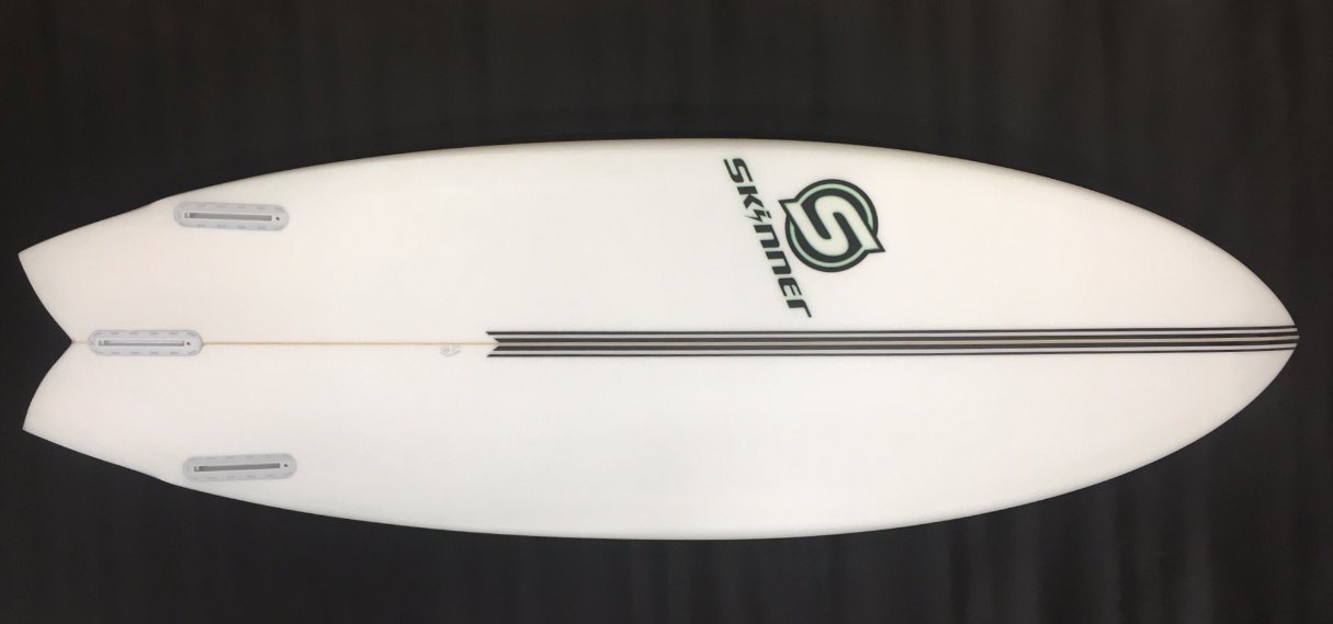 SOLD Skinner 5'8 x 21" x 2 1/2" 32.2 Liters Twin Fin + Swallow Tail EPS Epoxy Surfboard Surfboard