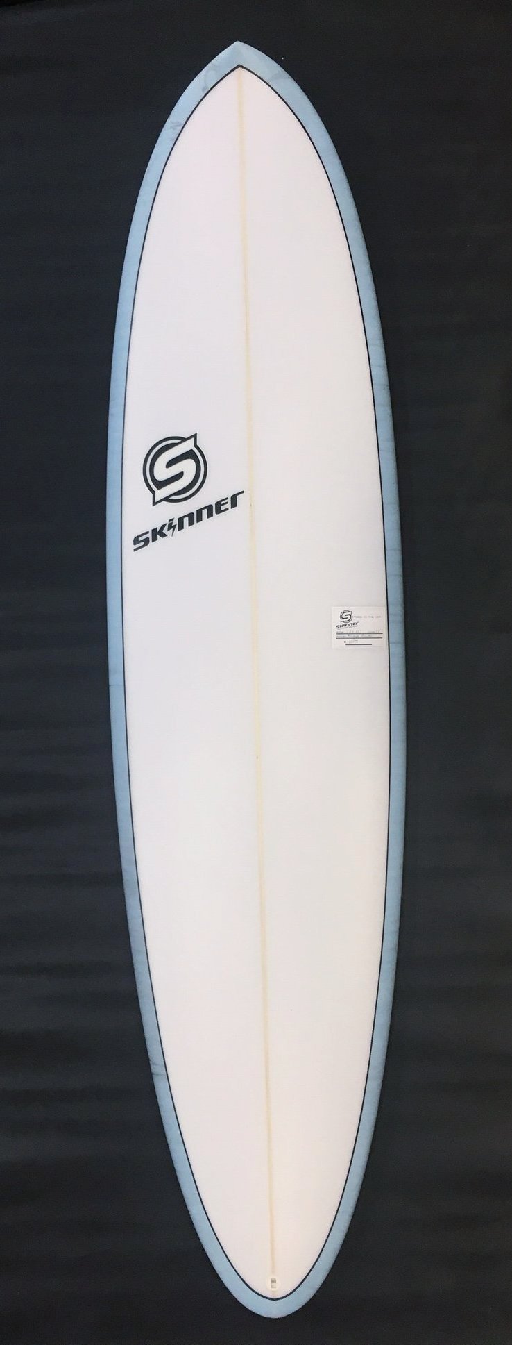 SOLD Skinner Surfboards 7'6 x 22" Funshape Poly 3 Futures Fins Acid Bottom - 56 Liter Surfboard