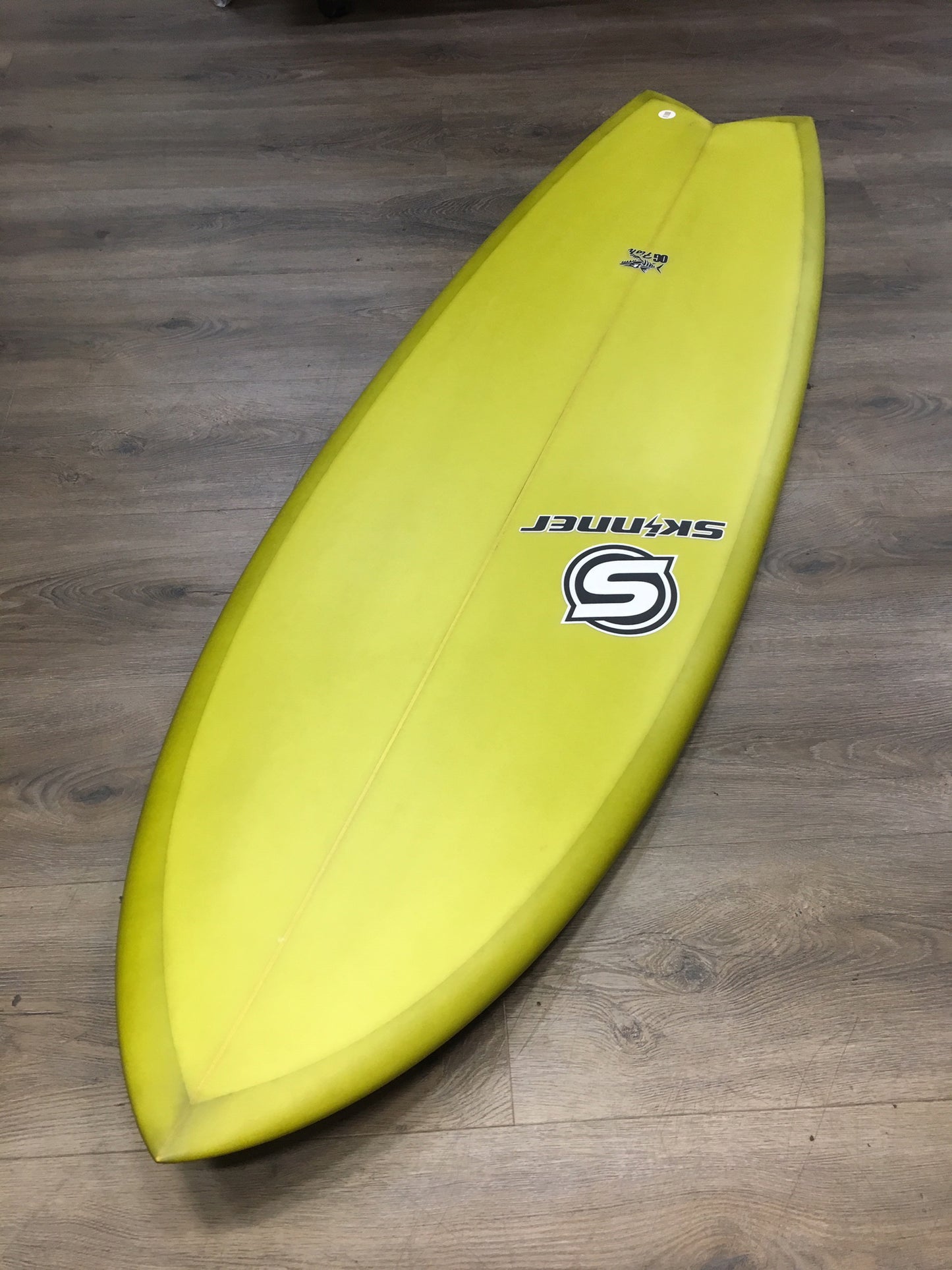 SOLD Skinner 5'8 OG Retro Fish Resin Tint Green Surfboard