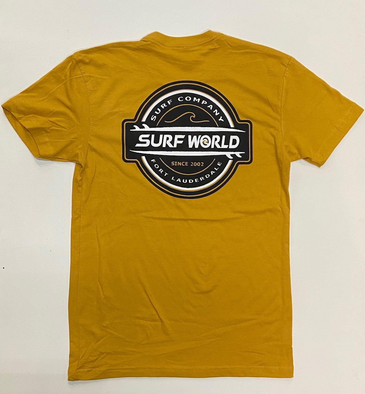 Surf World Fort Lauderdale Double Boards Tee Shirt Mens T Shirt XXL Gold