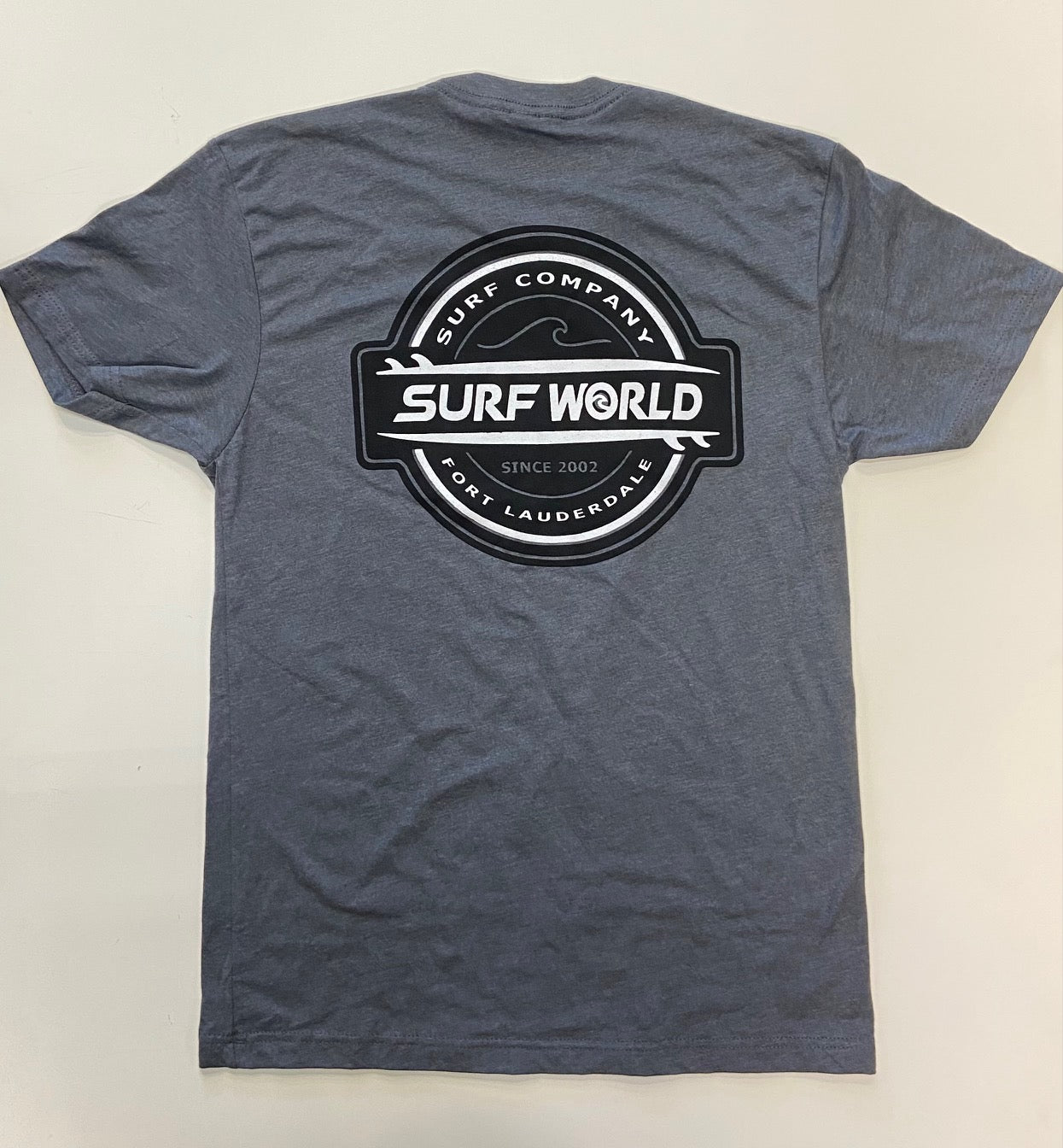 Surf World Fort Lauderdale Double Boards Tee Shirt Mens T Shirt XXL Grey