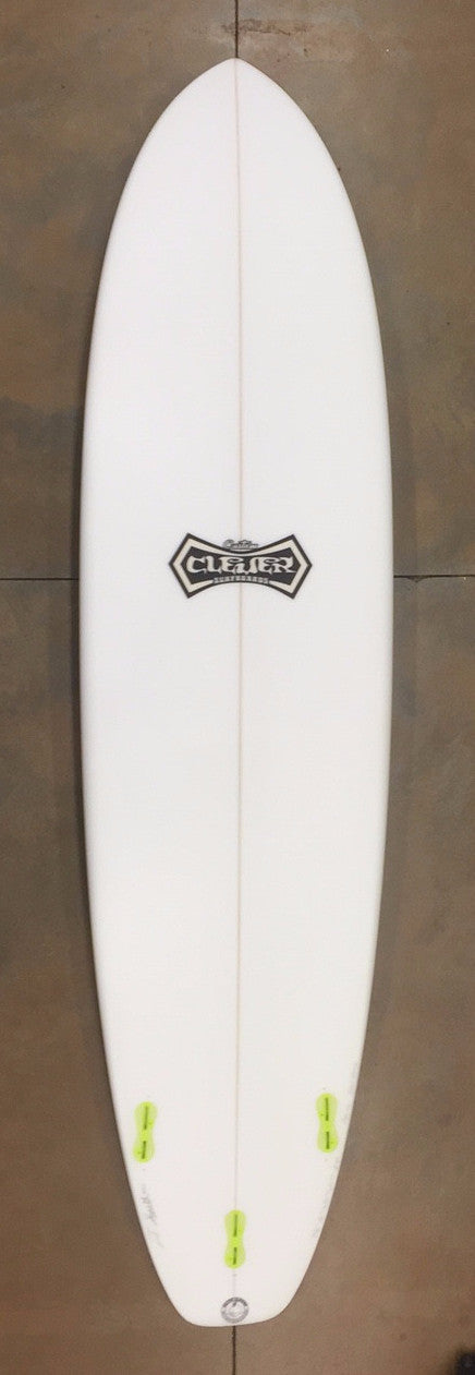 Clever 7"6 Funshape Green Color Fcs II Tri 4917 surfboard