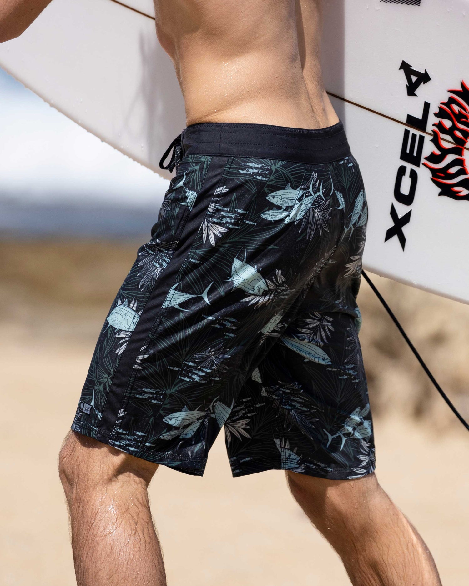 Salty Crew Keel 19" Mens Boardshorts - Black Aqua Mens Boardshorts