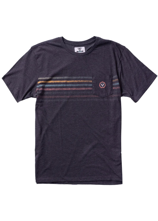 Vissla Parallels Pocket Tee - Black Heather Mens T Shirt