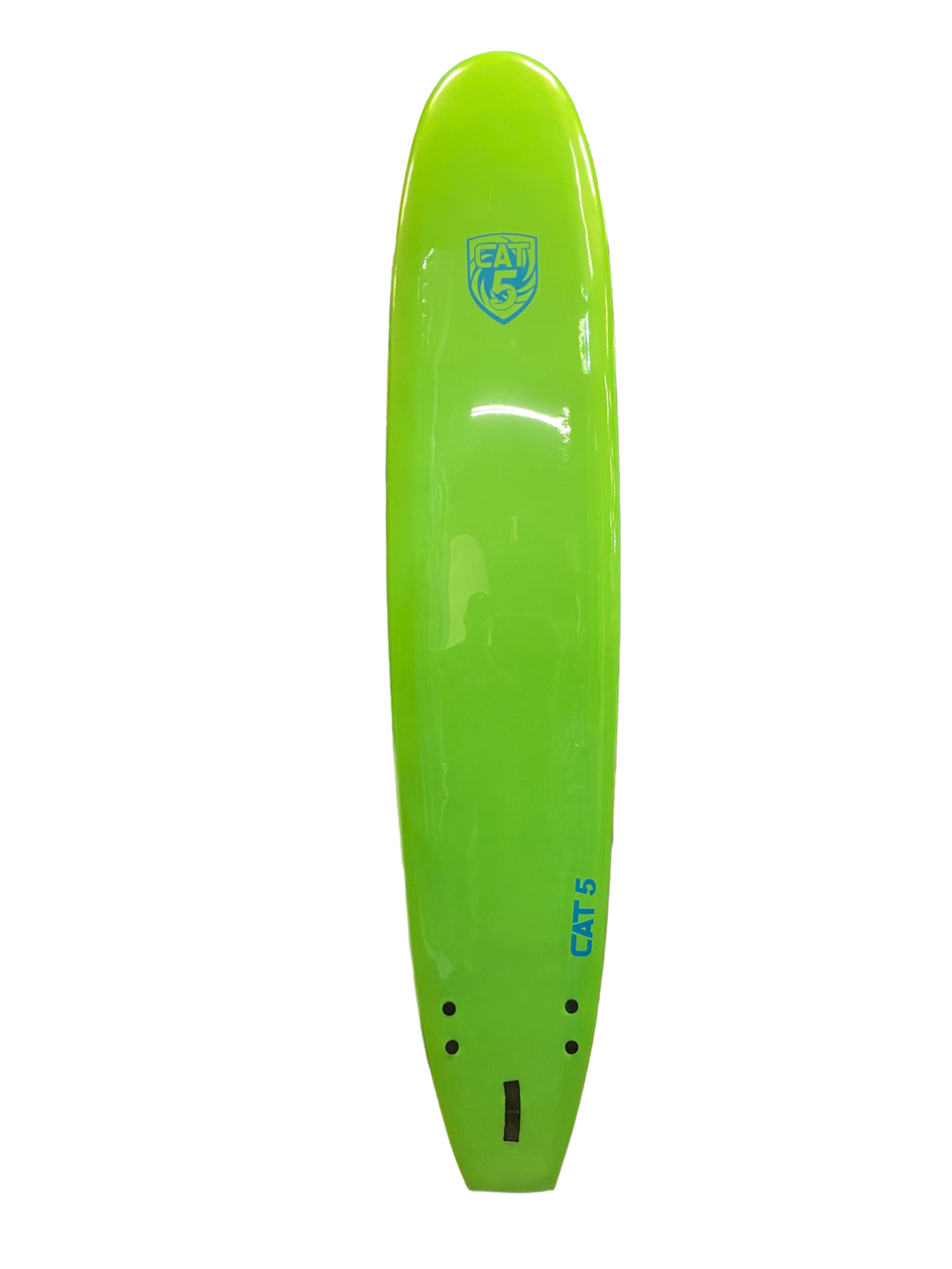 Cat 5 Soft Surfboard 9' Lime Green with Blue Marble Bottom Softboard