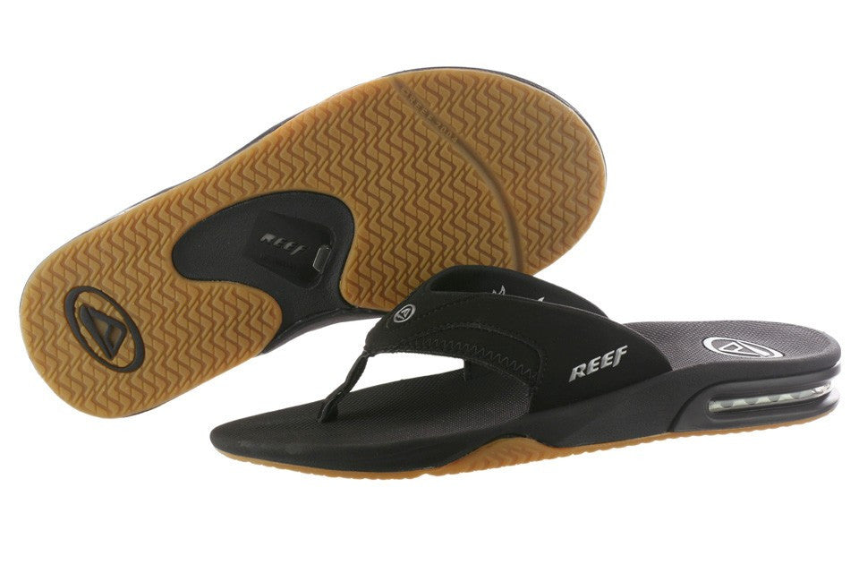 Reef Fanning Black Silver BLS Mens Sandals 2026-BLS Bottle Opener Flip Flops Mens Footwear