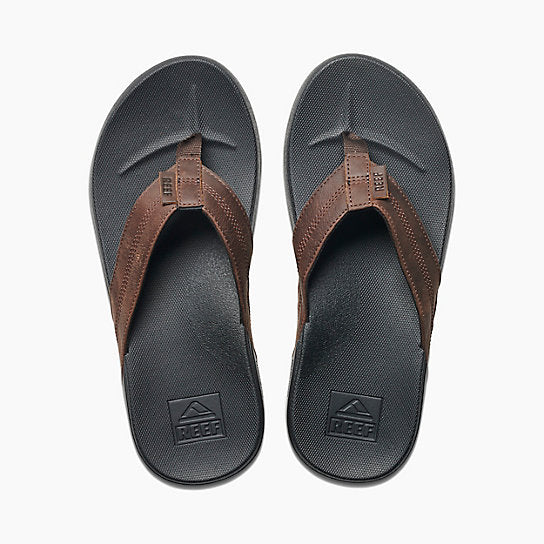 Reef Cushion Bounce Phantom LE Mens Sandals Leather Strap - Black Brown Mens Footwear