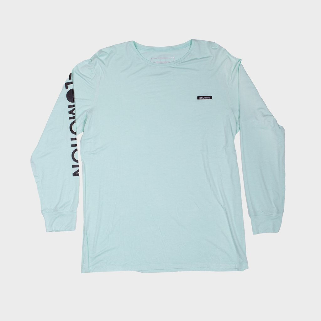 Flomotion Performance Bamboo Blend LS Mens Sunshirt - Mint / Grey Rashguard Sun Protection Mint