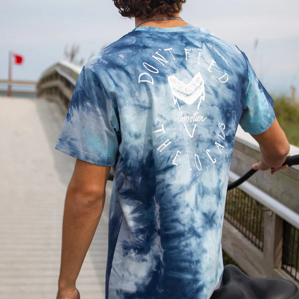 Flomotion Toothy Tee Shirt Tie Dye - Tie Dye Blue White Mens T Shirt