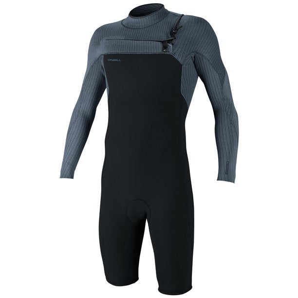 Oneill Hyperfreak 2mm Chest Zip LS Mens Springsuit - Black Wetsuits XL Gunmetal Cadet Blue