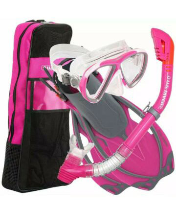 US Divers Beli LX Bali Mask Snorkel Set Mask Snorkel Fins snorkel S M Pink