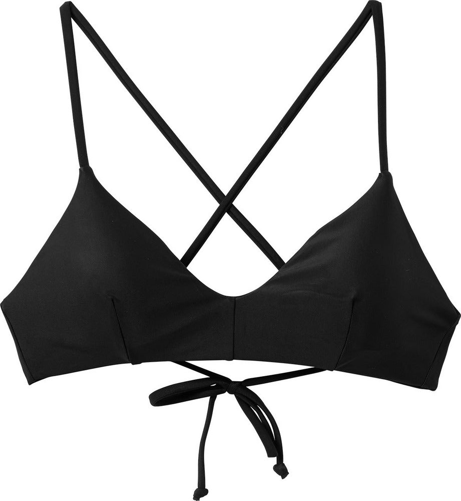 RVCA Solid Cross Back Womens Bikini Top - Black womens swimwear