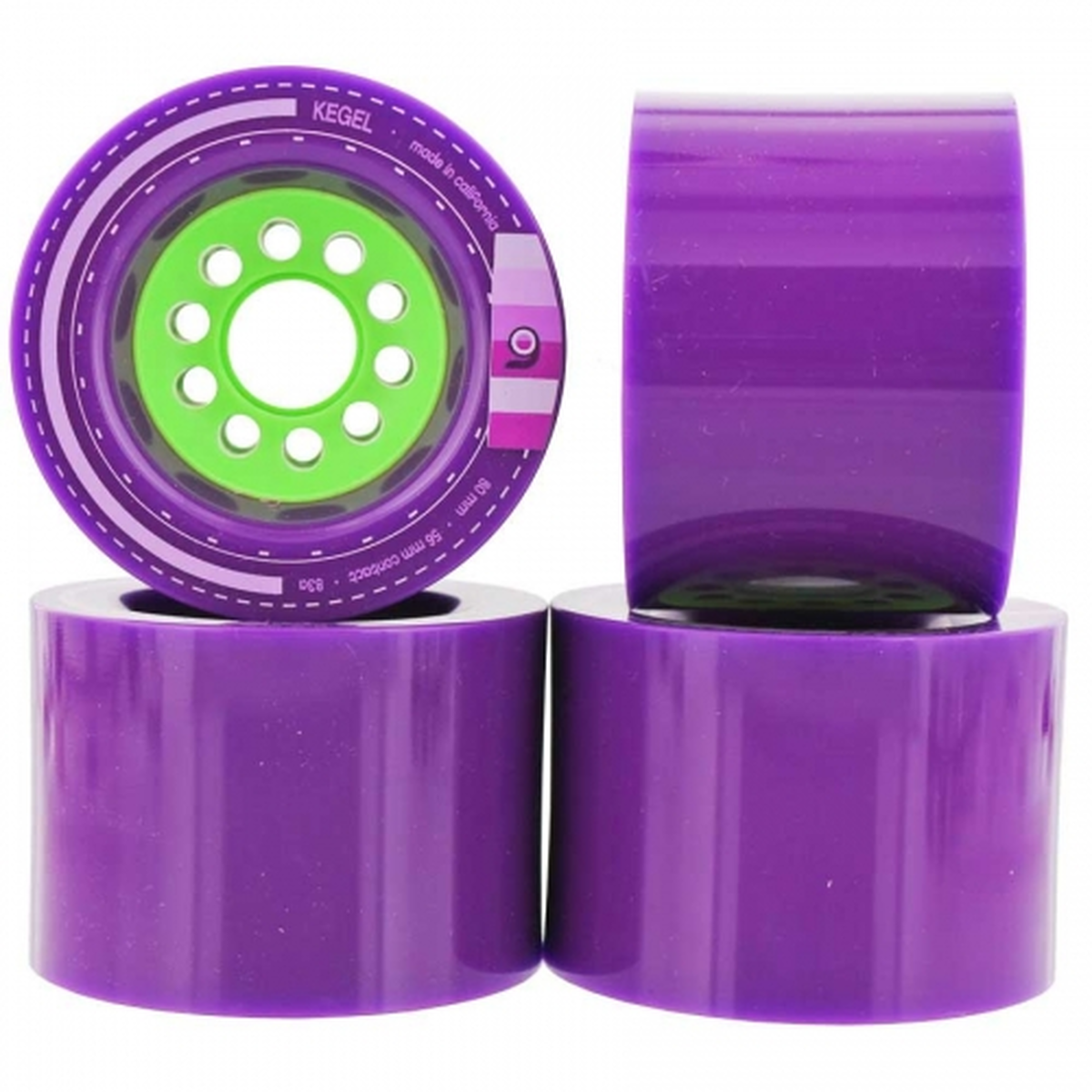 Orangatang Kegel 80mm 83a Longboard Skateboard Wheels - Purple wheels